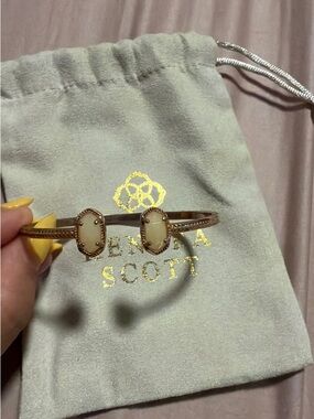 Kendra Scott Gold Cuff with Cream Stones